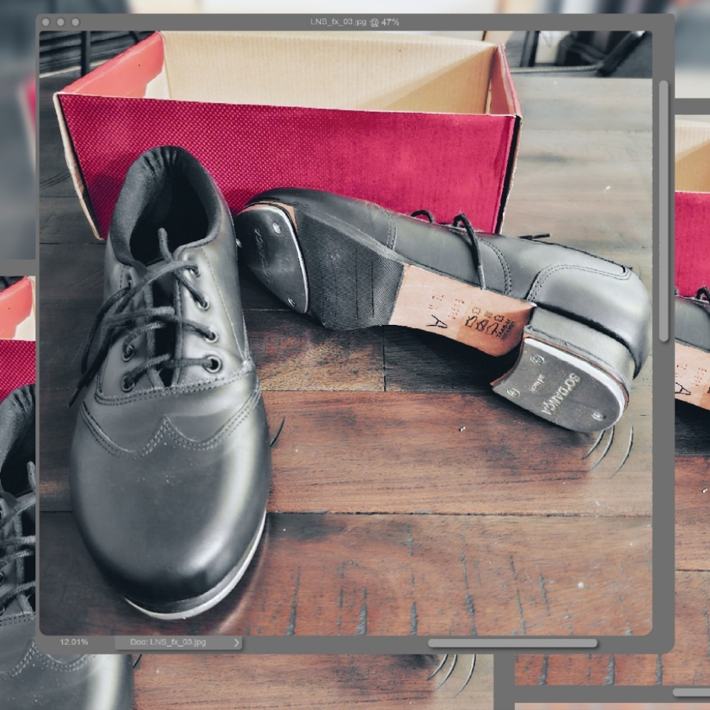 SODANCA TA48 WILLOW LEATHER OXFORD TAP SHOE - Black / 7.0L (adult) / Medium